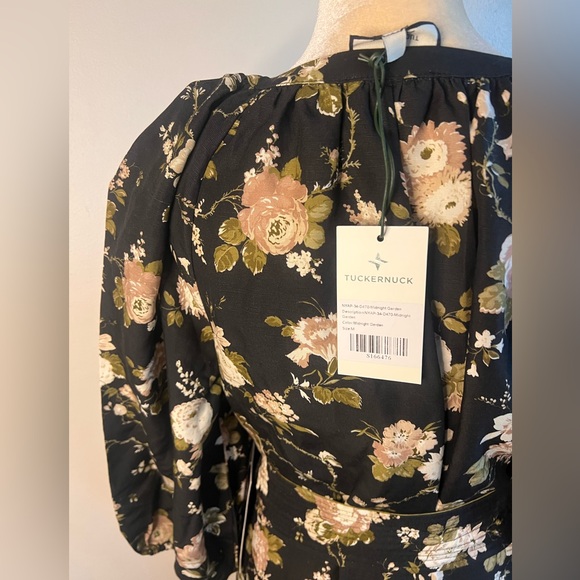 Tuckernuck Midnight Garden Lyles Dress maxi floral with belt size medium NWT - Picture 10 of 15
